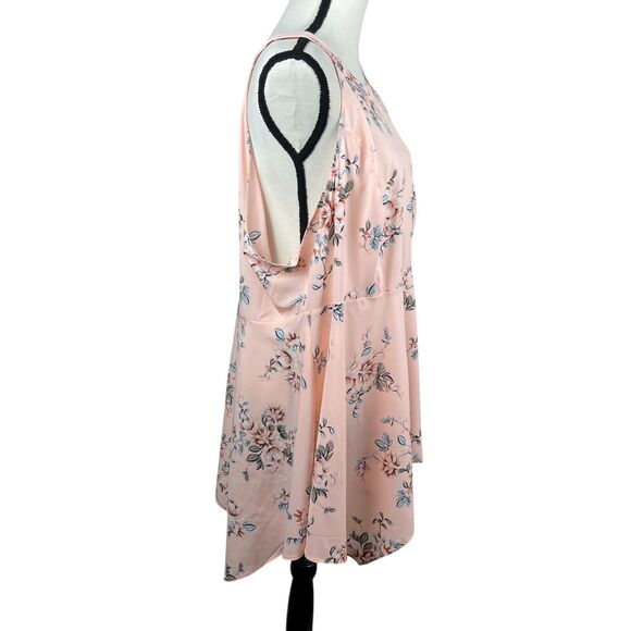 Torrid Goddess Women’s Top Plus Size 3 (3X) Pink Floral Mock Neck Sleeveless NWT - Picture 4 of 12